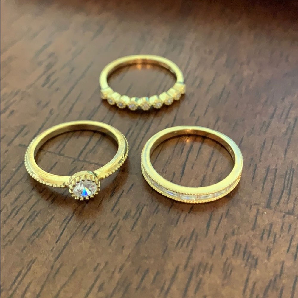 Nordstrom Gold CZ Stacking Rings
